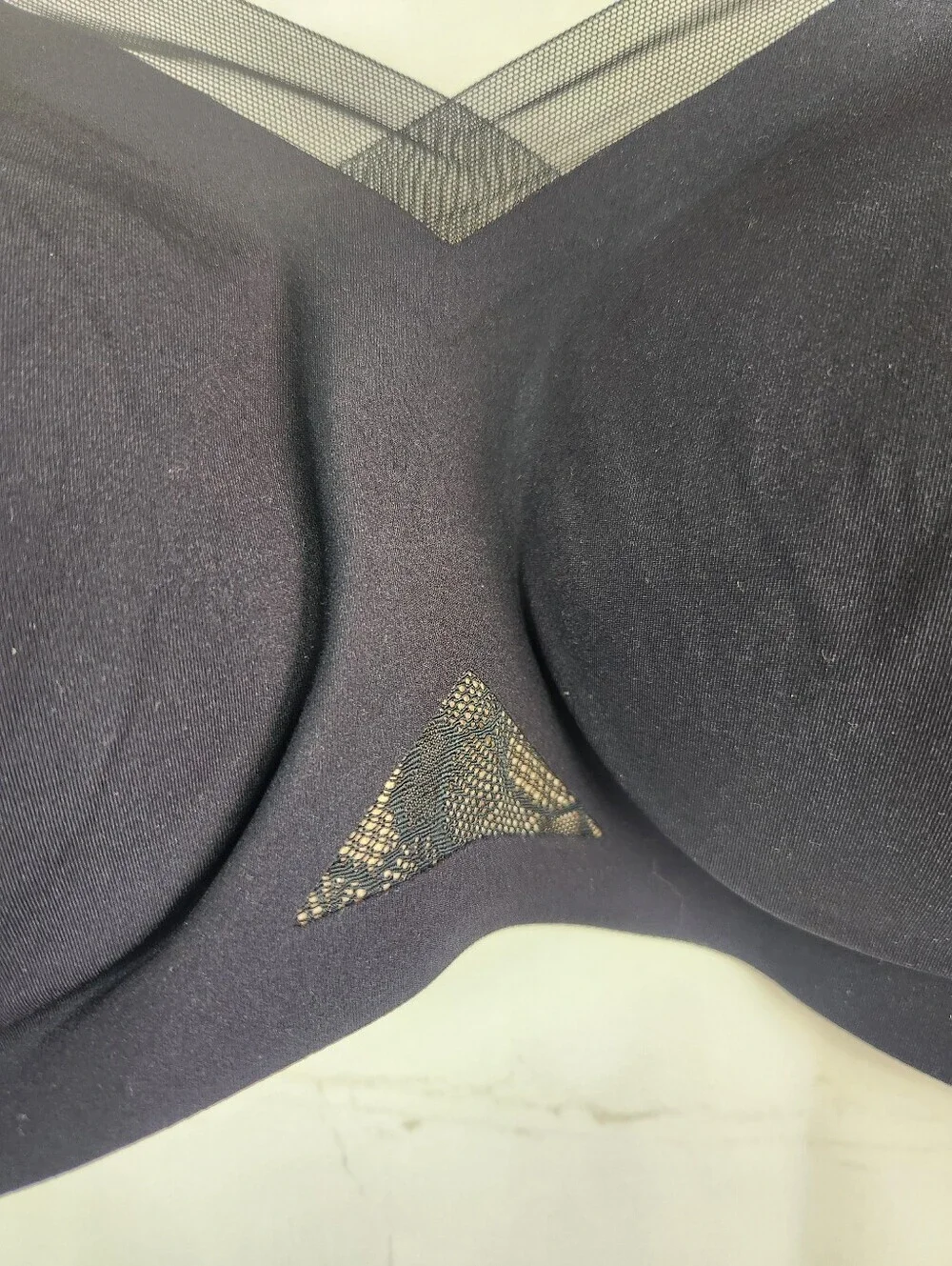 Honeylove CrossOver Wireless Bra Black XL Mesh Lace Comfort Support BRBR00017